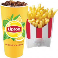 Чай Липтон 0,4 л или чай Липтон со вкусом лимона 0,4 л на выбор + Картофель Фри стандартный